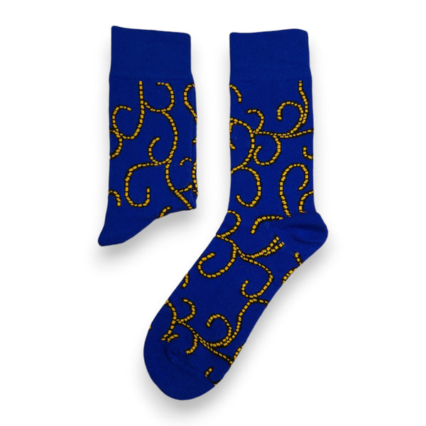 Afrikanische Socken / Afro-Socken - Satz mit 3 Paaren - Blau KWABENA