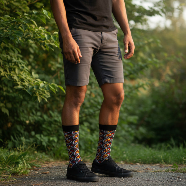 Afrikanische Socken / Afro-Socken - Satz mit 3 Paaren - Braun ADWOA