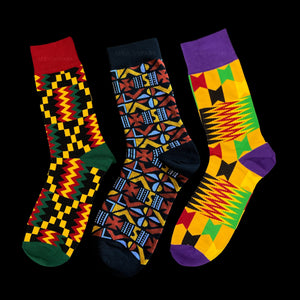 Afrikanische Socken / Afro-Socken - Satz mit 3 Paaren