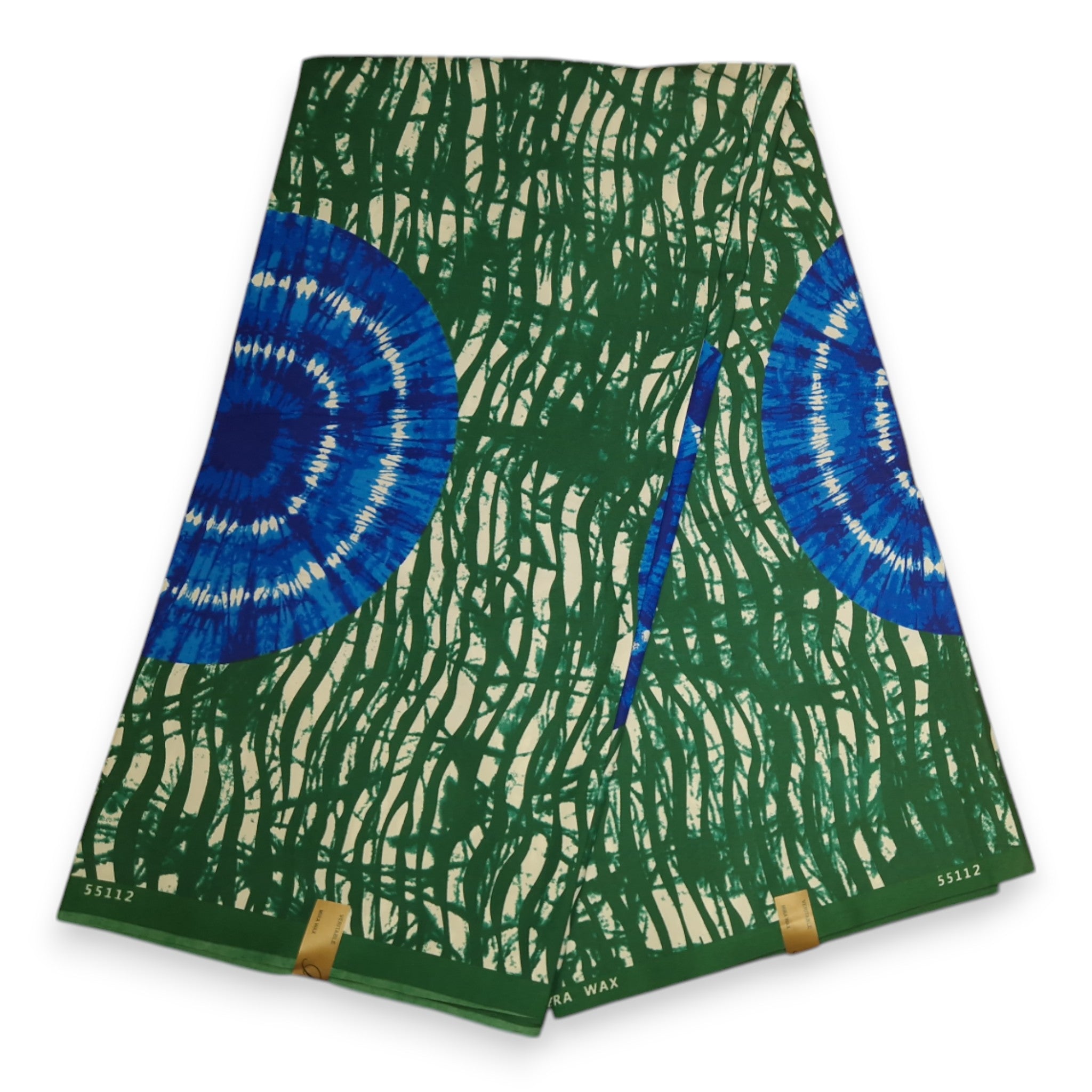 Afrikanischer Stoff - Grün/Blau Tie Dye - Polycotton