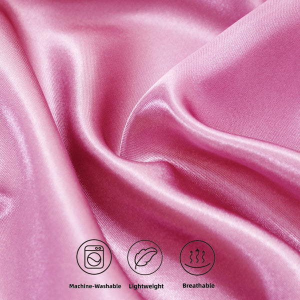 2 STÜCKS - Satin-Kissenbezug Rosa 60 x 70 cm Standard-Kissengröße - Silky satin pillowcase