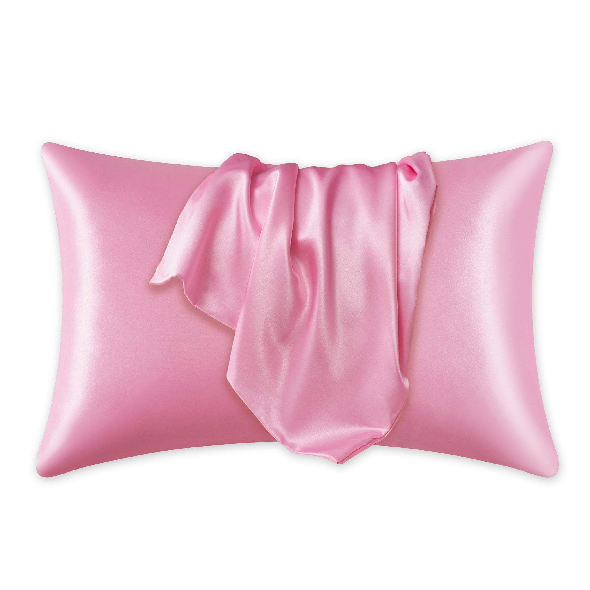 Satin-Kissenbezug Rosa 60 x 70 cm Standard-Kissengröße