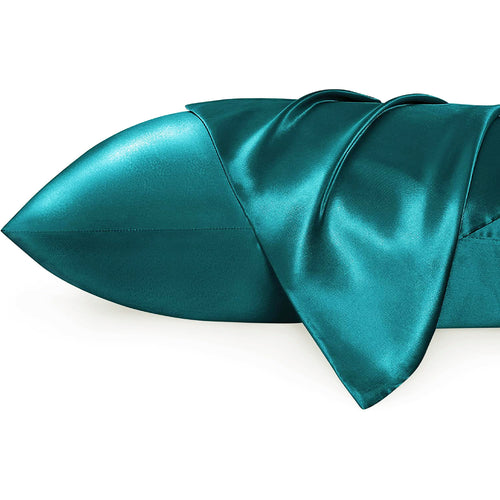 Satin-Kissenbezug Türkisblau 60 x 70 cm Standard-Kissengröße - Silky satin pillowcase