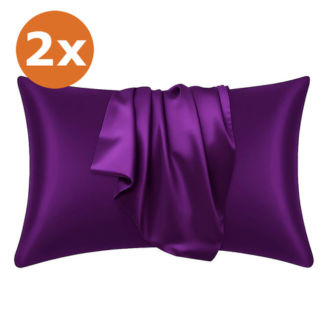2 STÜCKS - Satin-Kissenbezug Fuchsia 60 x 70 cm Standard-Kissengröße - Silky satin pillowcase
