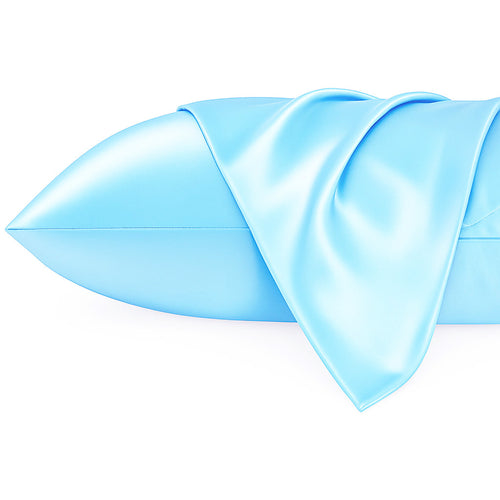 Satin-Kissenbezug Hellblau 60 x 70 cm Standard-Kissengröße - Silky satin pillowcase