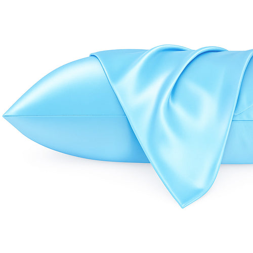 Satin-Kissenbezug Hellblau 60 x 70 cm Standard-Kissengröße - Silky satin pillowcase