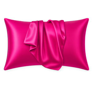 Satin-Kissenbezug Fuchsia 60 x 70 cm Standard-Kissengröße - Silky satin pillowcase