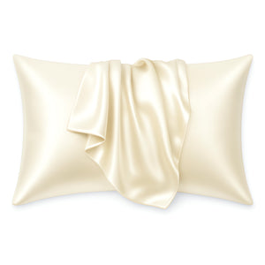 Satin-Kissenbezug Elfenbein 60 x 70 cm Standard-Kissengröße - Silky satin pillowcase