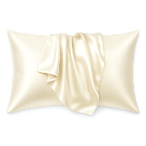 Satin-Kissenbezug Elfenbein 60 x 70 cm Standard-Kissengröße - Silky satin pillowcase