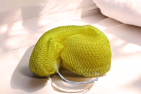 Afrikanischer Schwamm / Net sponge - traditioneller African Sapo Sponge - Gelb