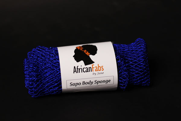 Afrikanischer Schwamm / Net sponge - traditioneller African Sapo Sponge - Kompakte Größe - Blau