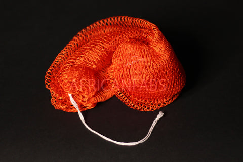 Afrikanischer Schwamm / Net sponge - traditioneller African Sapo Sponge - Kompakte Größe - Orange