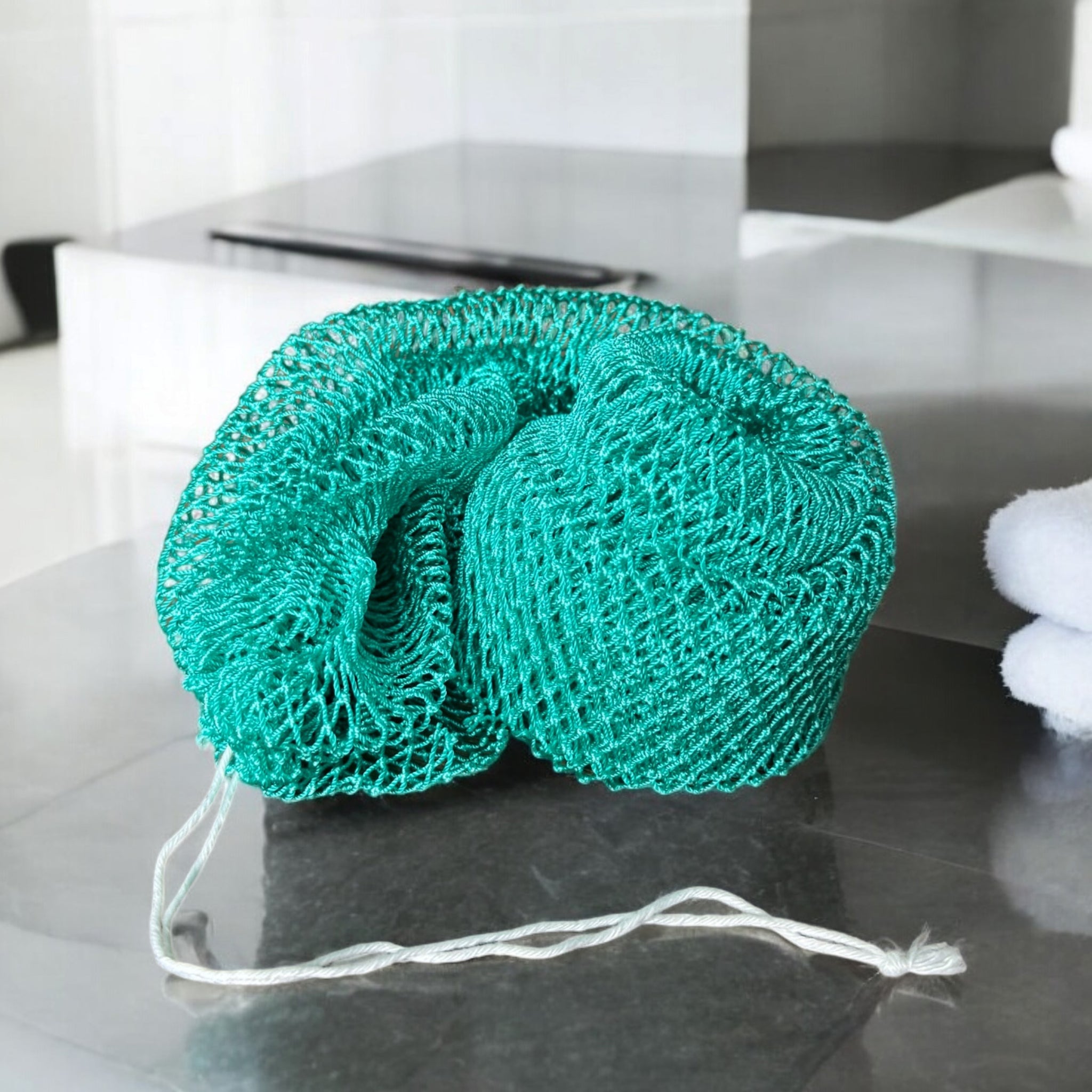 Afrikanischer Schwamm / Net sponge - traditioneller African Sapo Sponge - Türkise 