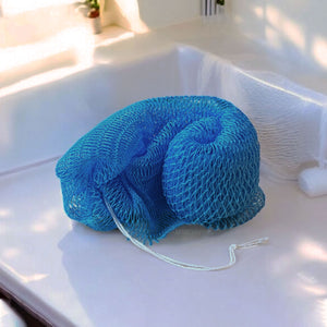 Afrikanischer Schwamm / Net sponge - traditioneller African Sapo Sponge - Lichtblau