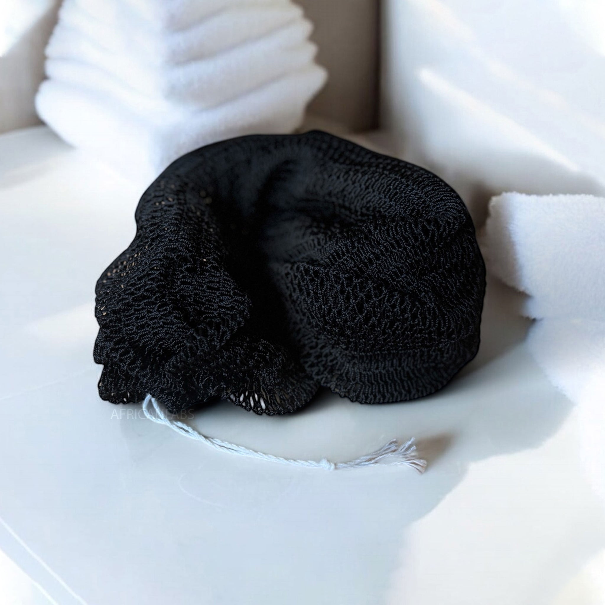 Afrikanischer Schwamm / Net sponge - traditioneller African Sapo Sponge - Schwarz