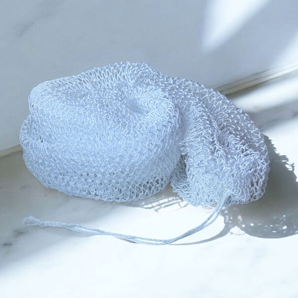 Afrikanischer Schwamm / Net sponge - traditioneller African Sapo Sponge - Weiß