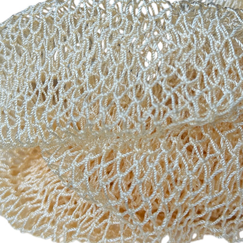 Afrikanischer Schwamm / Net sponge - traditioneller African Sapo Sponge - Elfenbeingelb