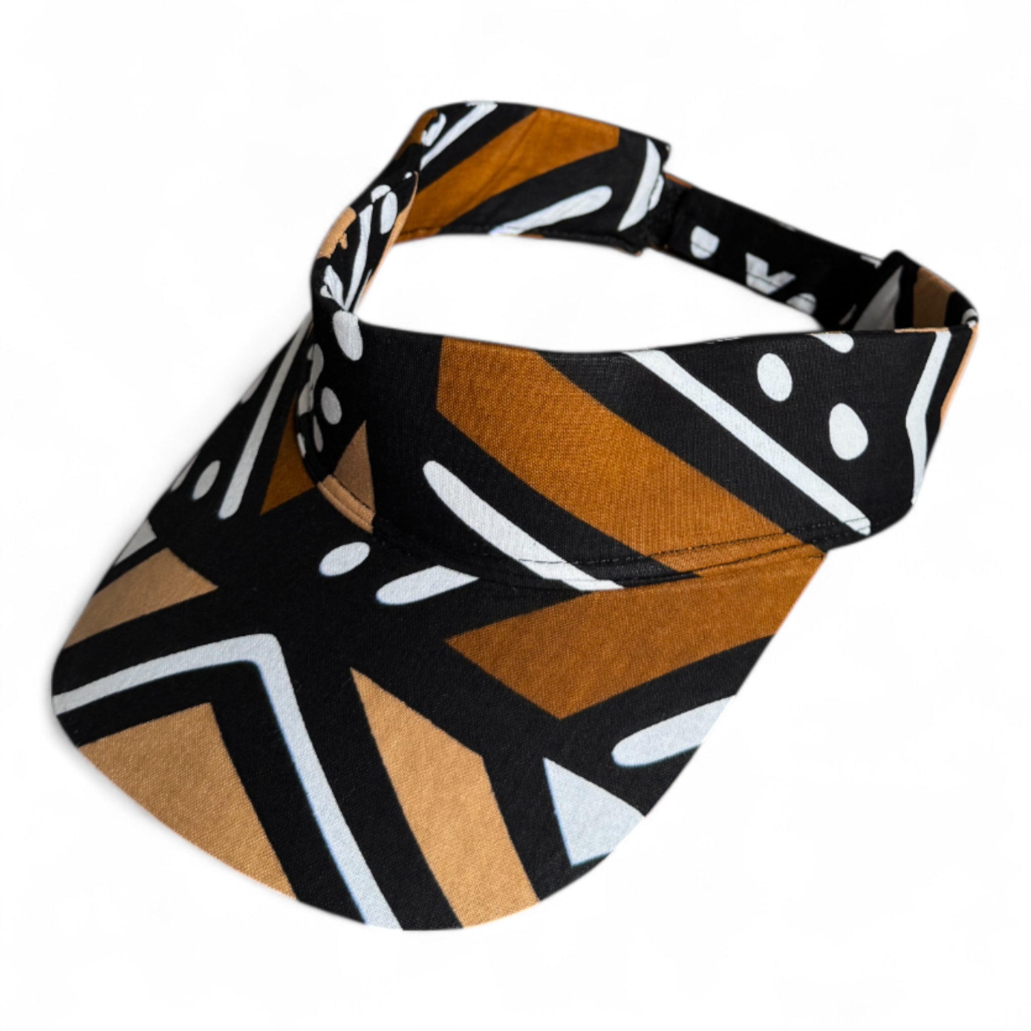Afrikanischer Print Sonnenschutzkappen - Braun & Beige Bogolan