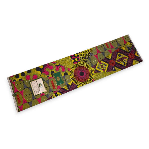 VLISCO Stoff Hollandais Afrikanischer Wax print - Rosa Limette High-Life VL04111.023