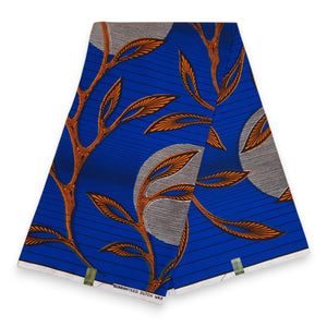 VLISCO Stoff Hollandais Afrikanischer Wax print - Blau / Orange VL03639