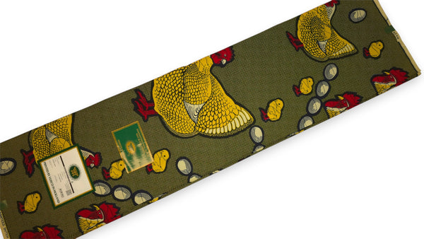 VLISCO Stoff Hollandais Afrikanischer Wax print - Gelb Rot Happy family VL0H628