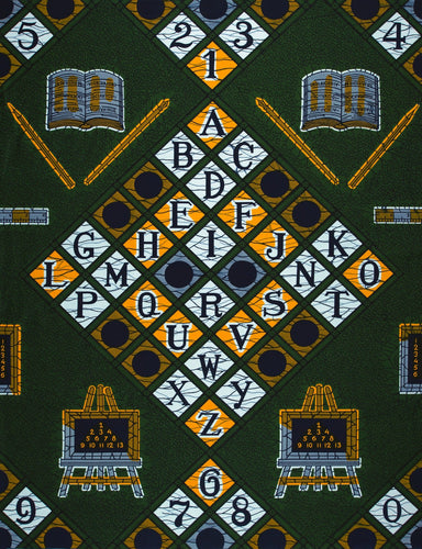 VLISCO Stoff Hollandais Afrikanischer Wax print - Grün ABC VL00017