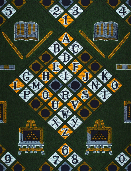 VLISCO Stoff Hollandais Afrikanischer Wax print - Grün ABC VL00017