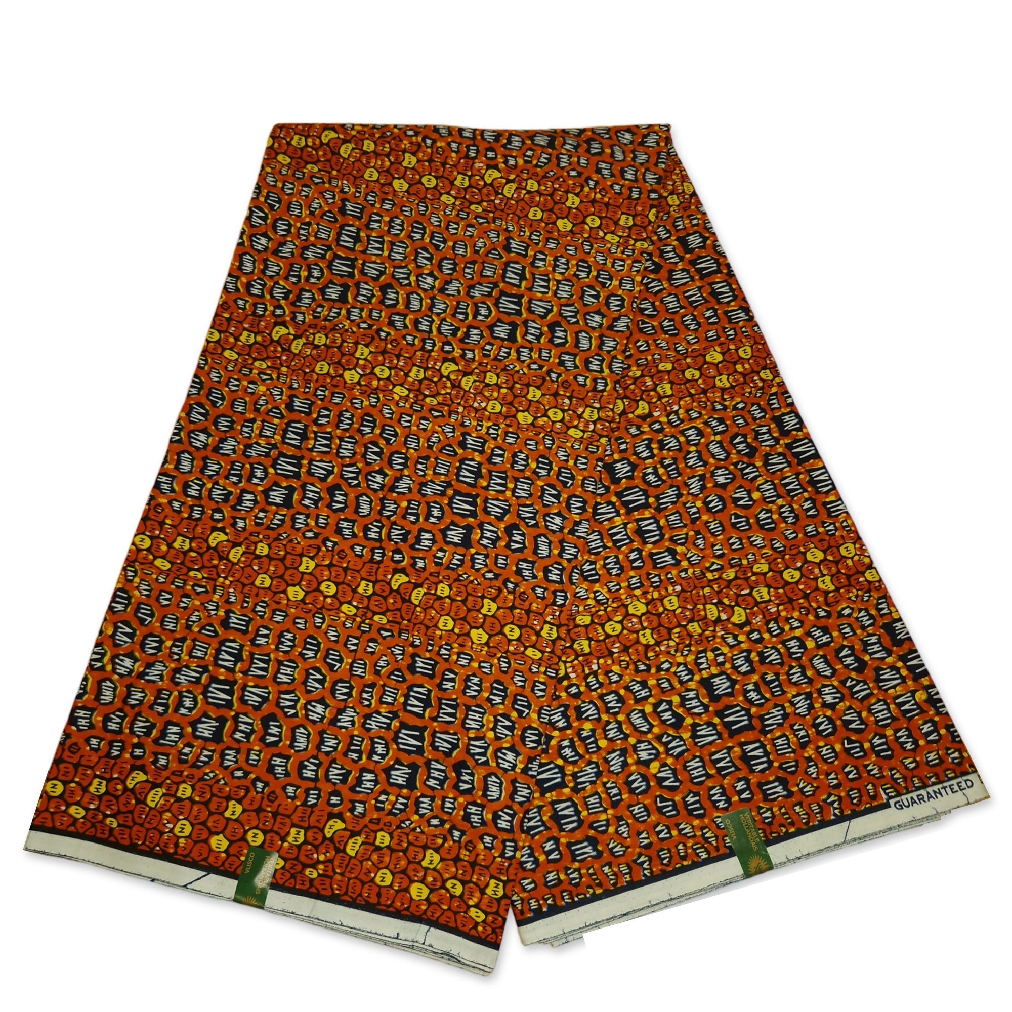 VLISCO Stoff Hollandais Afrikanischer Wax print - Orange / Braun leopard