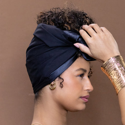 Afrikanisches Schwarz Satin gefüttert  