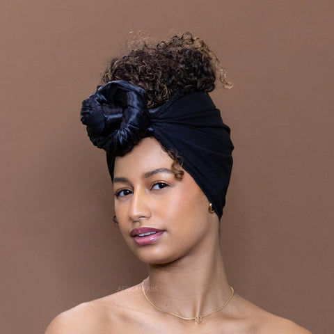 Afrikanisches Schwarz Satin gefüttert  