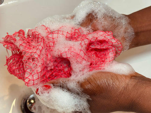 Afrikanischer Schwamm / Net sponge - traditioneller African Sapo Sponge - Türkise 