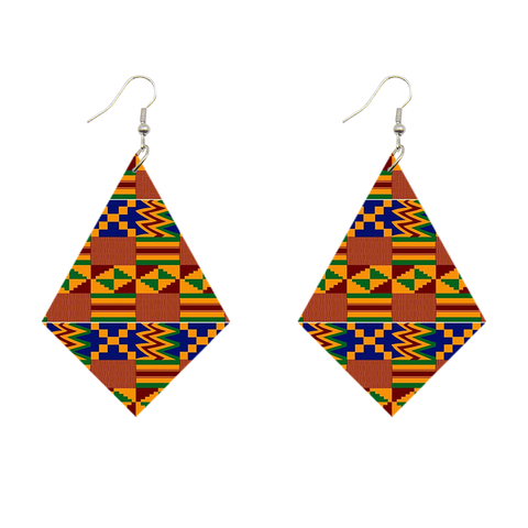 Afrikanische Print Ohrringe | Kente print Rhombusförmig 