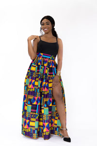 Maxirock mit afrikanischem Print - Multicolor kente