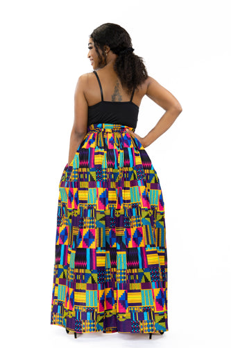Maxirock mit afrikanischem Print - Multicolor kente