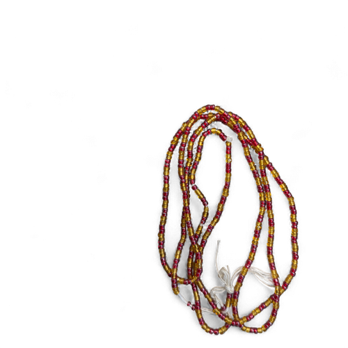 (Wichtig: bitte lesen) Waist Beads / Afrikanische Taillenkette - Rot / Gold (Traditionelle nicht elastische Schnur) 