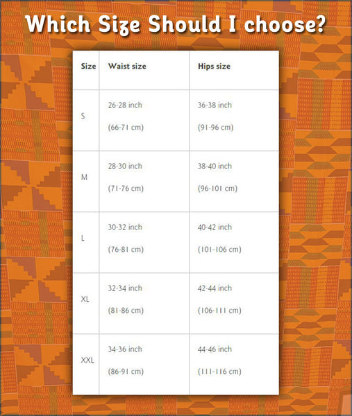 Afrikanischer Print Minirock - Orange kente