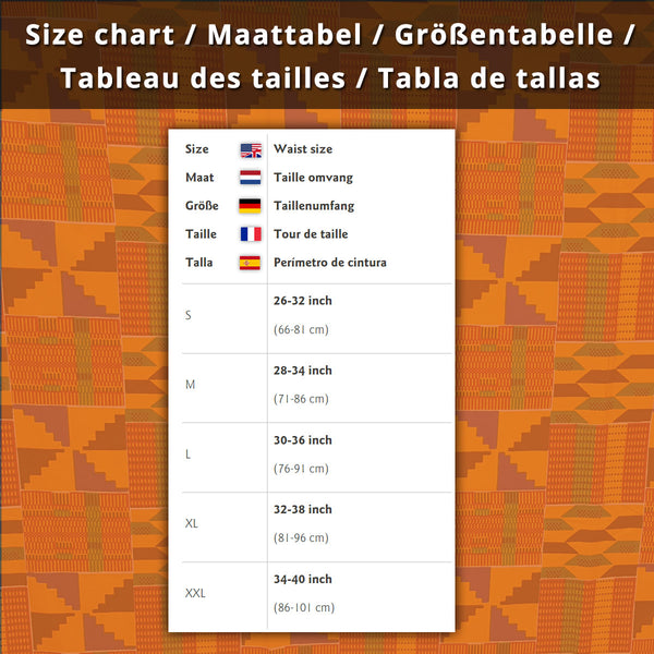Afrikanischer Print Maxirock - Verstellbarer Schlitz - Braun Sunburst