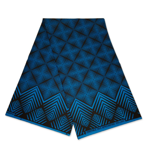 Afrikanischer Print Stoff - Blau Fade Effect - 100% Baumwolle