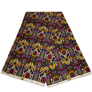 Afrikanischer Print Stoff - Multicolor tribal - 100% Baumwolle