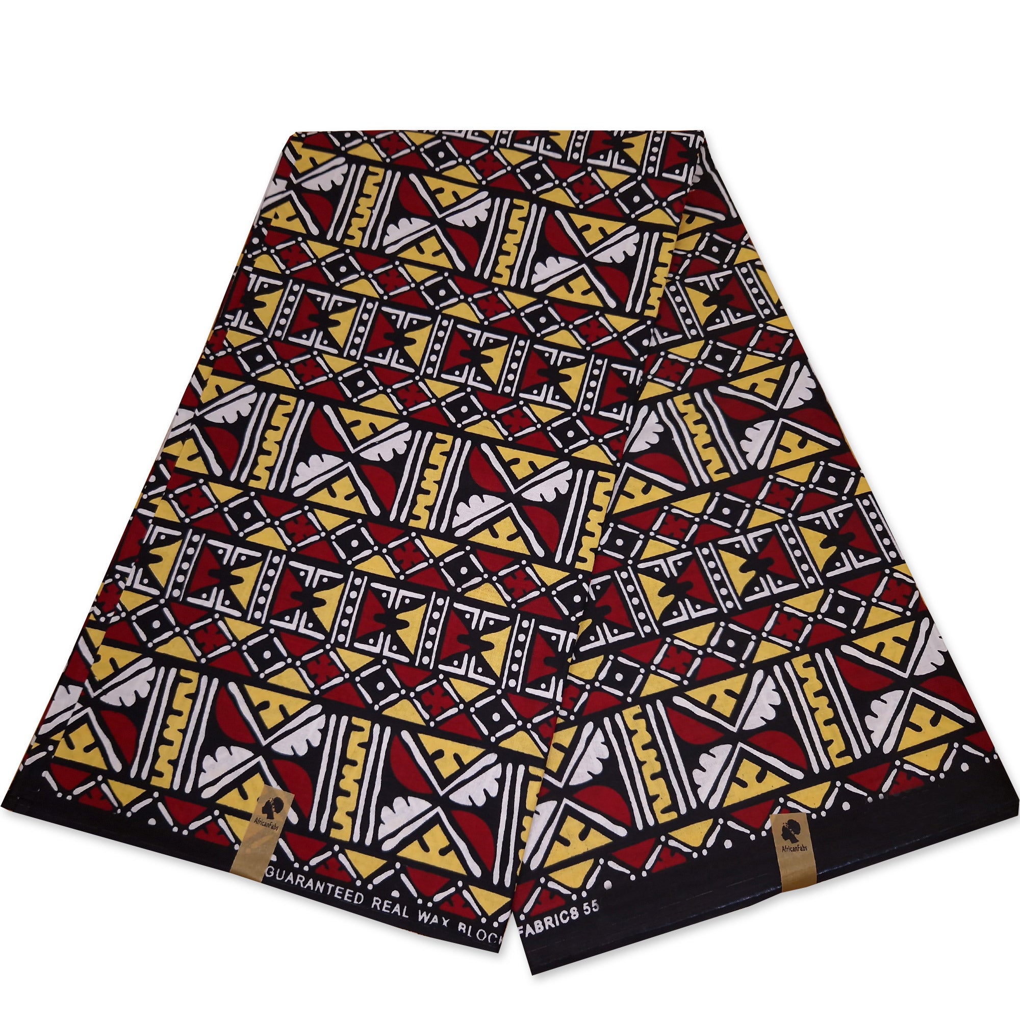 Afrikanischer Print Stoff - Kastanienbraun Bogolan / Mud cloth