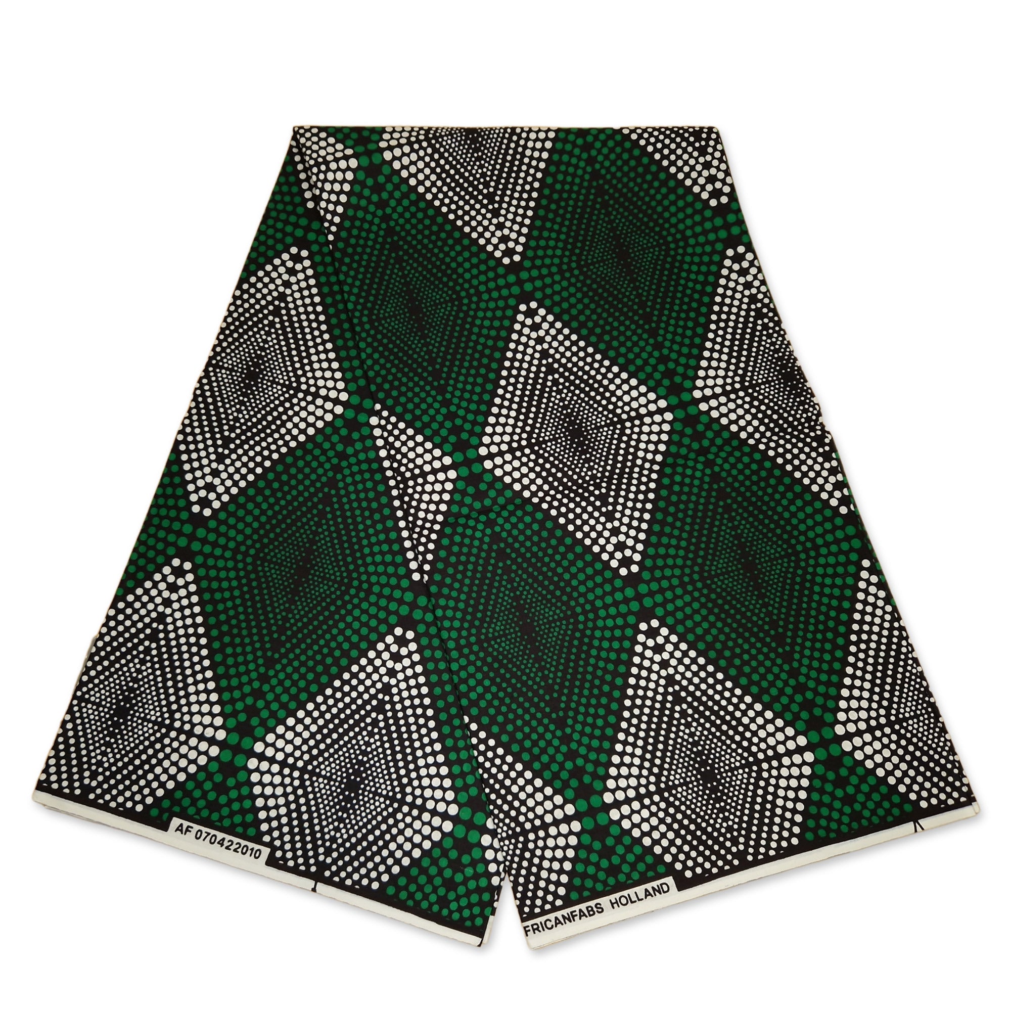 Afrikanischer Print Stoff - Grün diamonds - 100% Baumwolle