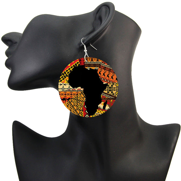 Afrikanischer Kontinent im Stil - Afrikanische Ohrringe