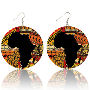 Afrikanischer Kontinent im Stil - Afrikanische Ohrringe