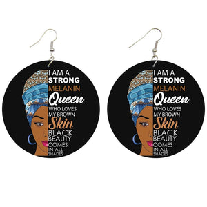 I am a strong melanin Queen - Afrikanische Ohrringe
