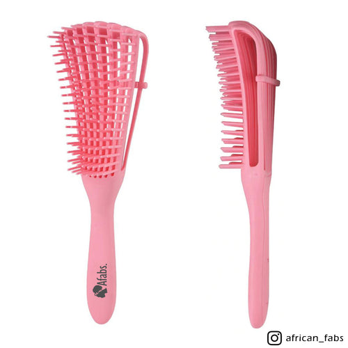 Afabs® Rosa Anti-Tangle Haarbürste + Schwarze Satin Bonnet | Entwirrungsbürste | Hair bonnet | Kamm für Locken | Lockenhaarbürste