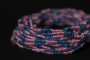 Waist Beads / Afrikanische Taillenkette - IMOSE - Rosa / Blau (elastisch)