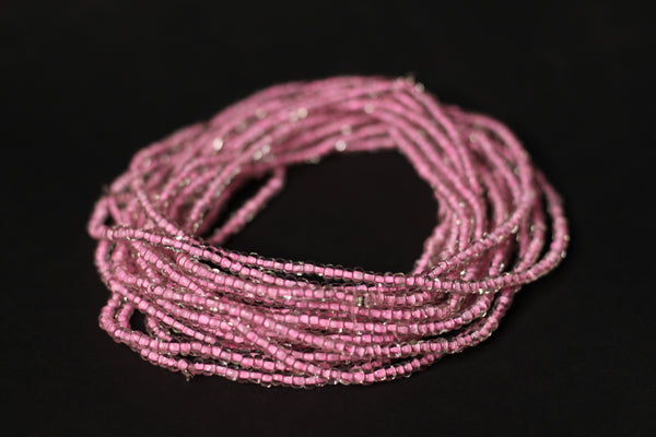 Waist Beads / Afrikanische Taillenkette - ASEMOTA - Rosa (elastisch)