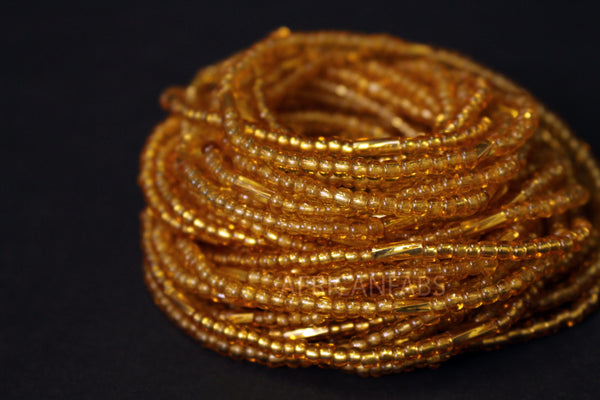 Waist Beads / Afrikanische Taillenkette - IDEMUDIA - Gold (elastisch)