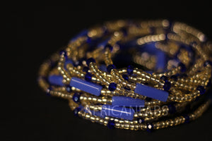 Waist Beads / Afrikanische Taillenkette - IFUEKO - Blau (elastisch)