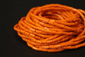 Waist Beads / Afrikanische Taillenkette - EDO  - Orange (elastisch)